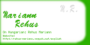 mariann rehus business card